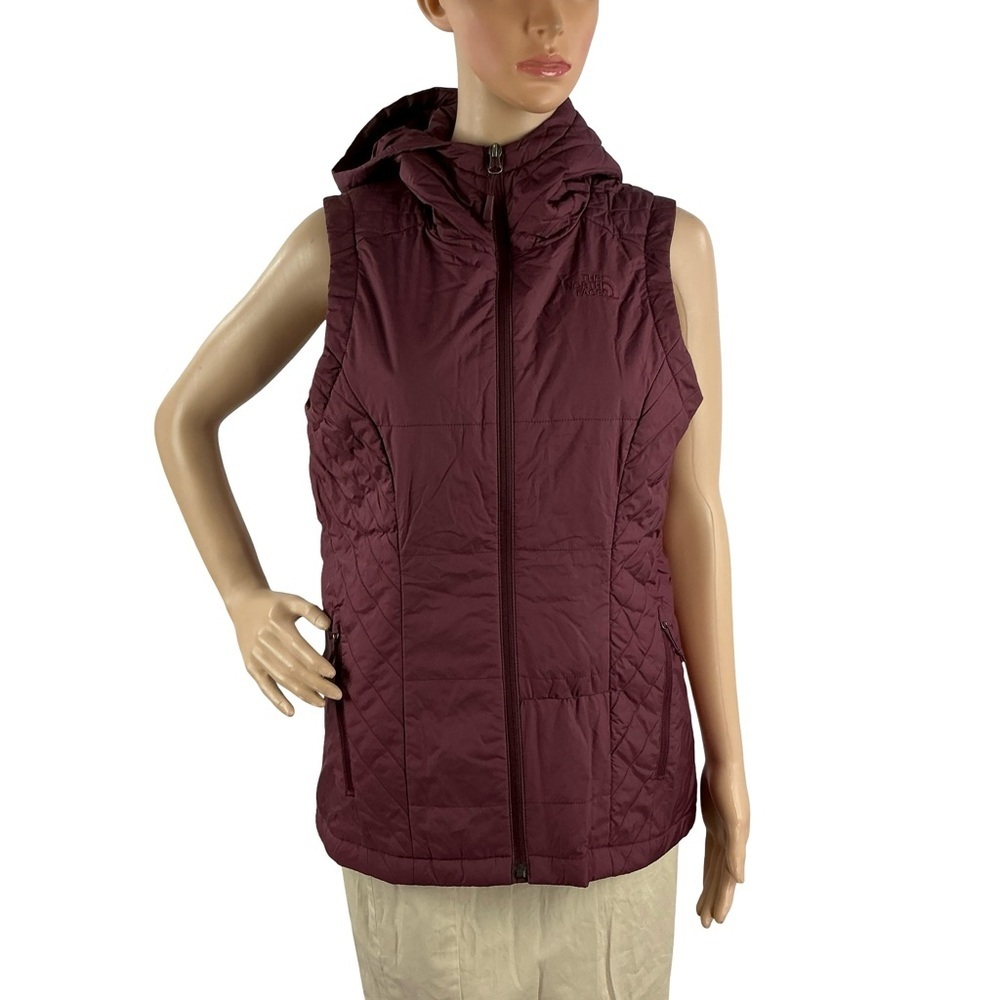 The North Face Jordannha Hooded Puffer Vest Deep Garnet Red Size S